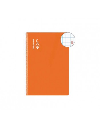 ESCOLOFI CUADERNO ESPIRAL 100 HOJAS 4º 5X5 CON MARGEN NARANJA 180964102