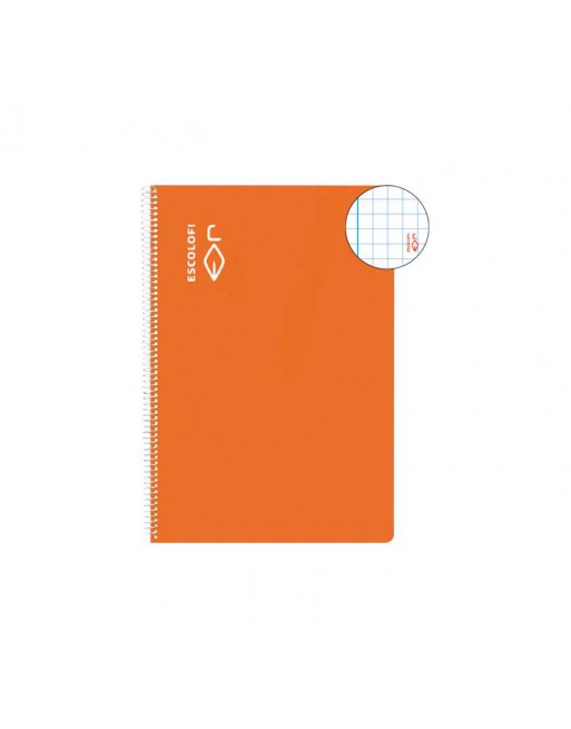 ESCOLOFI CUADERNO ESPIRAL 100 HOJAS 4º 5X5 CON MARGEN NARANJA 180964102