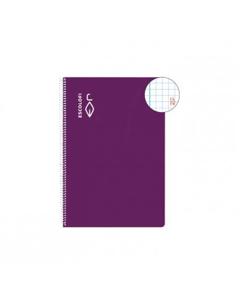 ESCOLOFI CUADERNO ESPIRAL 100 HOJAS 4º 5X5 CON MARGEN VIOLETA 180964106