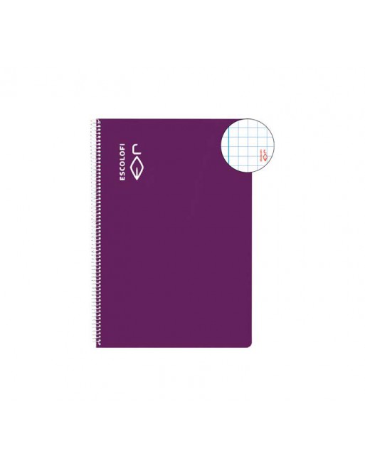 ESCOLOFI CUADERNO ESPIRAL 100 HOJAS 4º 5X5 CON MARGEN VIOLETA 180964106