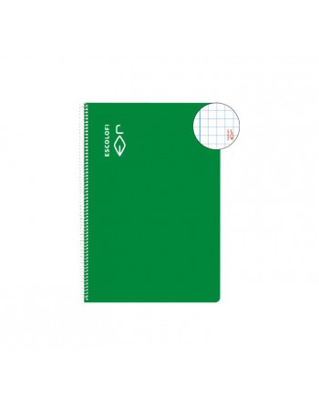 ESCOLOFI CUADERNO ESPIRAL 100 HOJAS 4º 5X5 CON MARGEN VERDE 180964104