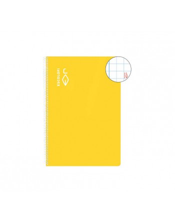 ESCOLOFI CUADERNO ESPIRAL 100 HOJAS 4º 8X8 CON MARGEN AMARILLO 180967103