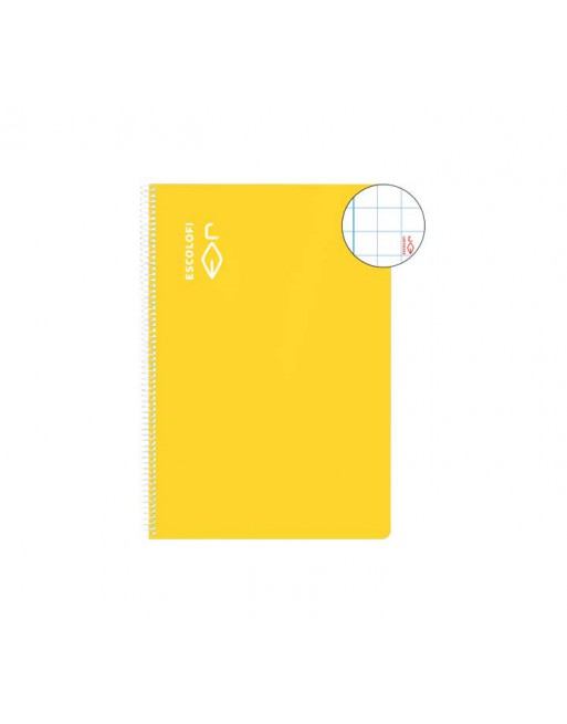 ESCOLOFI CUADERNO ESPIRAL 100 HOJAS 4º 8X8 CON MARGEN AMARILLO 180967103