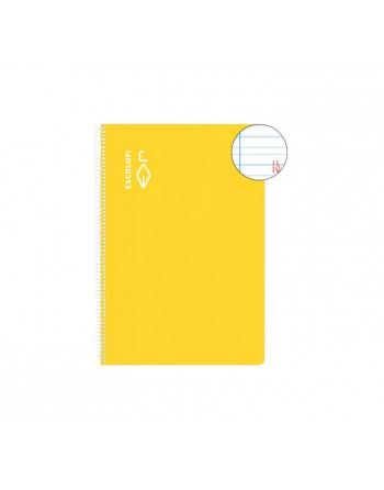 ESCOLOFI CUADERNO ESPIRAL 100 HOJAS 4º MONTESSORI 3,5 CON MARGEN AMARILLO 180940103