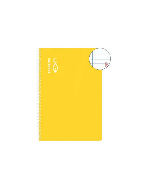 ESCOLOFI CUADERNO ESPIRAL 100 HOJAS 4º MONTESSORI 3,5 CON MARGEN AMARILLO 180940103