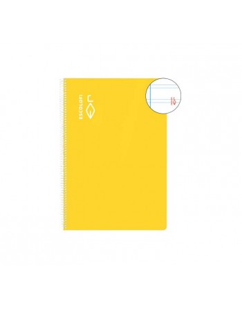 ESCOLOFI CUADERNO ESPIRAL 100 HOJAS 4º PAUTA 2,5 CON MARGEN AMARILLO 180976103