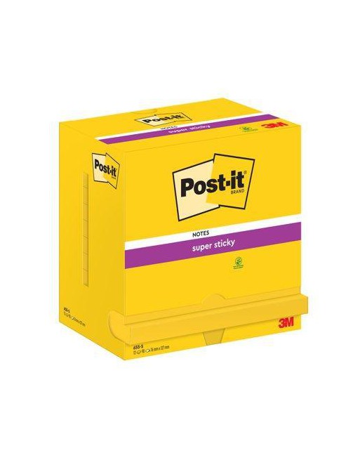 POST-IT 12 BLOC NOTAS SUPER STICKY 76X127 AMARILLO - 655-S