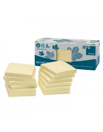 A - SERIES CAJA 12 BLOCS NOTAS ADHESIVAS AMARILLAS RECICLADAS 75 X 75 Mm 5654-11box