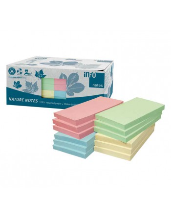 A - SERIES CAJA 12 BLOCS NOTAS ADHESIVAS RECICLADAS COLORES 125 x 75 mm 5655-88box