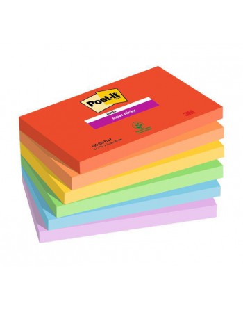 POST-IT PACK 6 BLOC NOTAS 76X127MM PLAYFUL - 655-6SS-PLAY