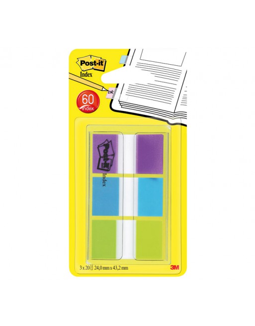 POST-IT BLIS 3X20 INDEX 1 PULGADAS VI+VE+AZ - 680-PBG