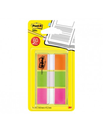 POST-IT PACK 3 COLORES INDEX MED. 20H NAR/VER/ROSA - 680-OLP