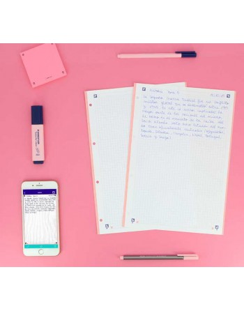 OXFORD RECAMBIO A4 100+20 HOJAS 90GR 4 TALADROS 5X5 COLOR ROSA - 400158161