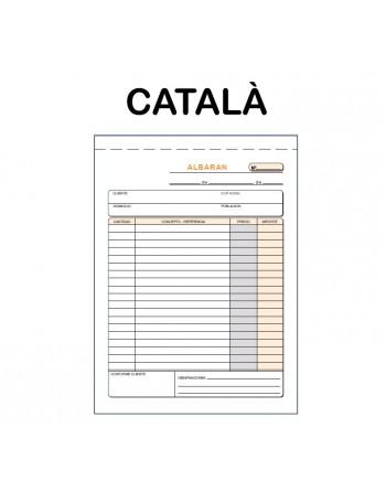 LOAN TALONARIO ALBARAN 4º 50X2 HOJAS DUPLICADO AUTOCOPIATIVO CATALA - T-120/C