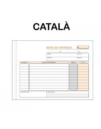 LOAN TALONARIO ENTREGAS 4º 50X2 HOJAS APAISADO DUPLICADO AUTOCOPIATIVO CATALA - T-49/C