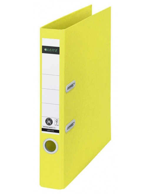 LEITZ ARCHIVADOR PALANCA RECYCLE DE CARTON RECICLADO A4 50MM FORRADO EN PAPEL AMARILLO 10190015