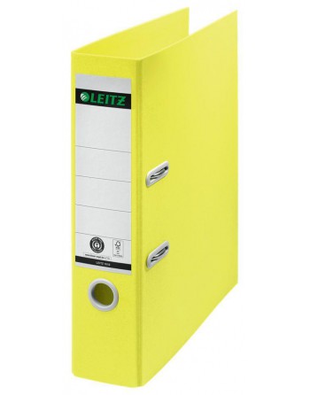 LEITZ ARCHIVADOR PALANCA RECYCLE DE CARTON RECICLADO A4 80MM FORRADO EN PAPEL AMARILLO 10180015