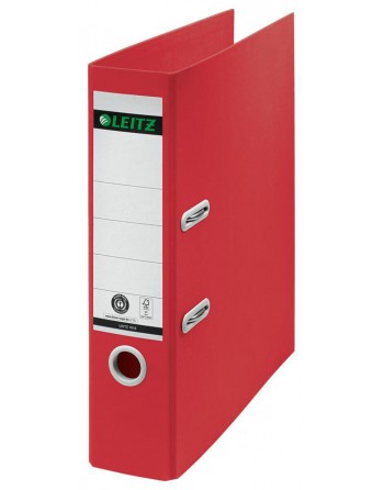 LEITZ ARCHIVADOR PALANCA RECYCLE DE CARTON RECICLADO A4 80MM FORRADO EN PAPEL ROJO 10180025