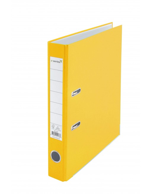 A - SERIES ARCHIVADOR PALANCA FORRADO EN PAPEL A4 50MM CARTON AMARILLO AS1537