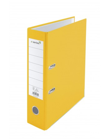 A - SERIES ARCHIVADOR PALANCA FORRADO EN PAPEL A4 80MM CARTON AMARILLO AS1546