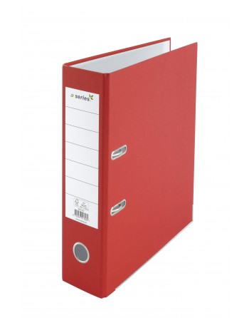 A - SERIES ARCHIVADOR PALANCA FORRADO EN PAPEL A4 80MM CARTON ROJO AS1547