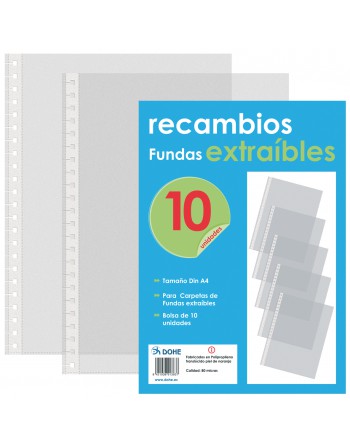 DOHE RECAMBIO DE 10 FUNDAS EXTRAIBLES A4 - 91363