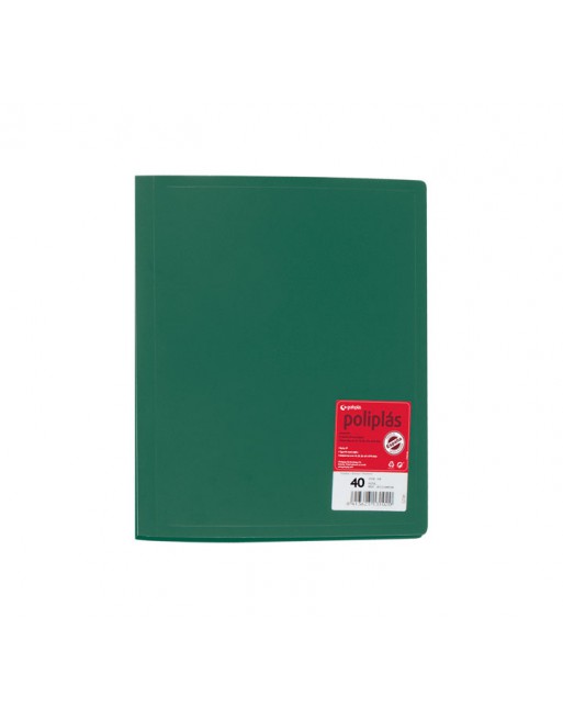 GRAFOPLAS CARPETA POLIPLAS A4 POLIPRO 40 FUNDAS VERDE - 01340020