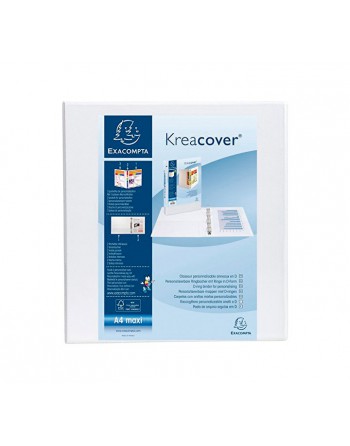 EXACOMPTA CARPETA PERSONALIZABLE A4+ D 2 ANILLAS DE 60 MM BLANCO - 51825E
