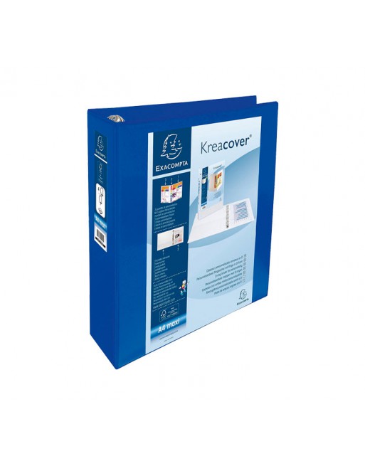 EXACOMPTA CARPETA PERSONALIZABLE A4+ D 4 ANILLAS DE 60 MM AZUL - 51845BE