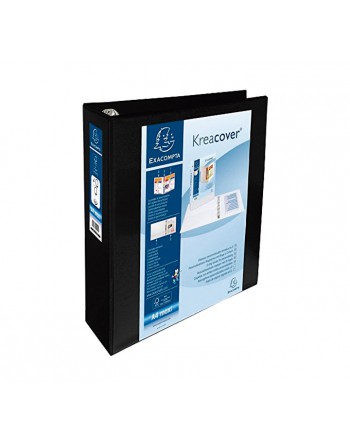 EXACOMPTA CARPETA PERSONALIZABLE A4+ D 4 ANILLAS DE 60 MM NEGRO - 51845NE