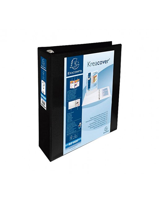 EXACOMPTA CARPETA PERSONALIZABLE A4+ D 4 ANILLAS DE 60 MM NEGRO - 51845NE