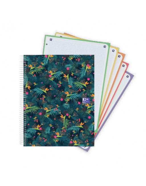 OXFORD CARPEBLOCK 4 ANILLAS 100H A4 5X5 FANTASIA TROPICAL - 400148747