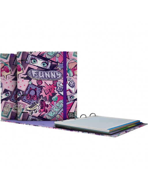 GRAFOPLAS CARPEBLOC FANTASIA 25 MANGA FORMATO A4 DE 4 ANILLAS DE 35 CON GOMA RECAMBIO DE 5X5 DE 5 COLORES 88122716