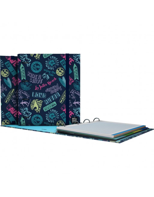 GRAFOPLAS CARPEBLOC FANTASIA 25 BEACH FORMATO A4 DE 4 ANILLAS DE 35 CON GOMA RECAMBIO DE 5X5 DE 5 COLORES 88122720