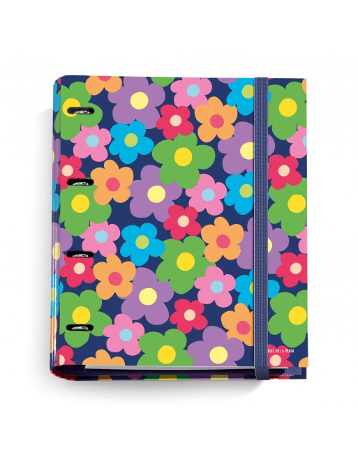 MIQUEL RIUS CARPEBLOC A4 FLOR ARP 4 ANILLAS DE 35 MM CON RECAMBIO 100 HOJAS 4 COLORES MR15074