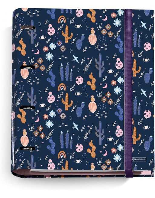 MIQUEL RIUS CARPEBLOC A4 DESERT 4 ANILLAS DE 35 MM CON RECAMBIO 100 HOJAS 4 COLORES MR20838