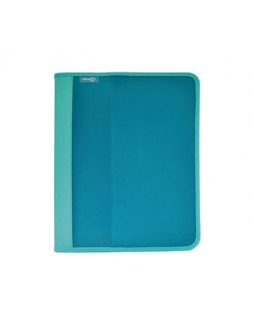 OFFICE BOX CARPETA A4 DE 4 ANILLAS DE25 MM ZIPPER+BOLSILLO SUPRA A4 VERDE - 574-V