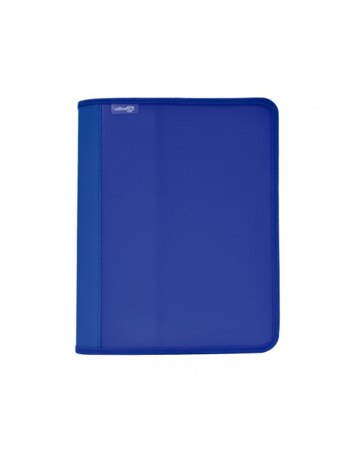 OFFICE BOX CARPETA A4 DE 4 ANILLAS DE25 MM ZIPPER+BOLSILLO SUPRA A4 AZUL - 574-A