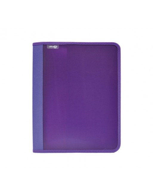 OFFICE BOX CARPETA A4 DE 4 ANILLASDE 25 MM ZIPPER+BOLSILLO SUPRA A4 MORADO - 574-M