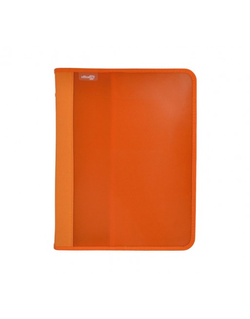 OFFICE BOX CARPETA A4 DE 4 ANILLAS DE 25 MM ZIPPER+BOLSILLO SUPRA A4 NARANJA - 574-N
