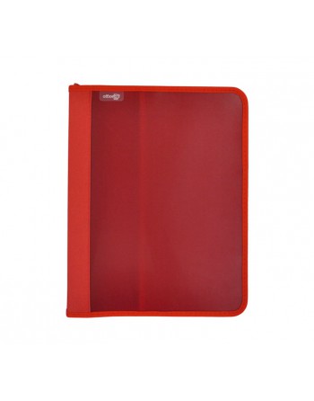 OFFICE BOX CARPETA A4 DE 4 ANILLAS DE 25 MM ZIPPER+BOLSILLO SUPRA A4 ROJO - 574-R