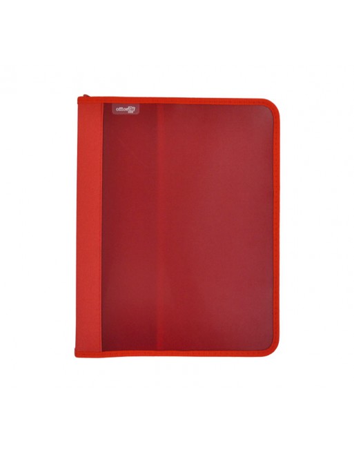 OFFICE BOX CARPETA A4 DE 4 ANILLAS DE 25 MM ZIPPER+BOLSILLO SUPRA A4 ROJO - 574-R