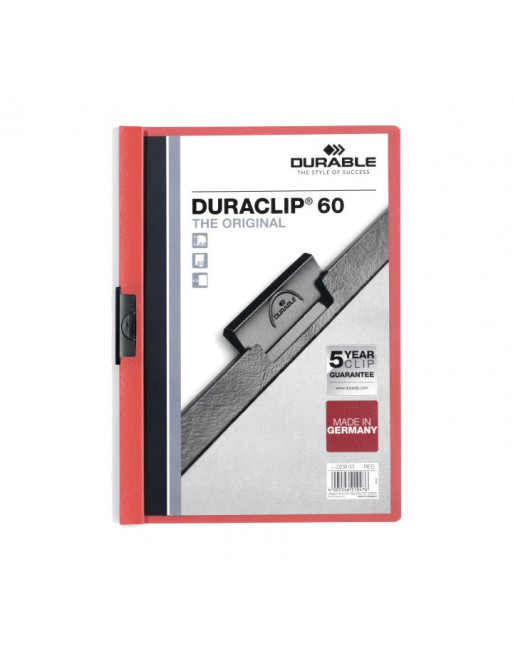 DURABLE CARPETA PINZA DURACLIP 60 HOJAS A4 ROJO - 2209-03