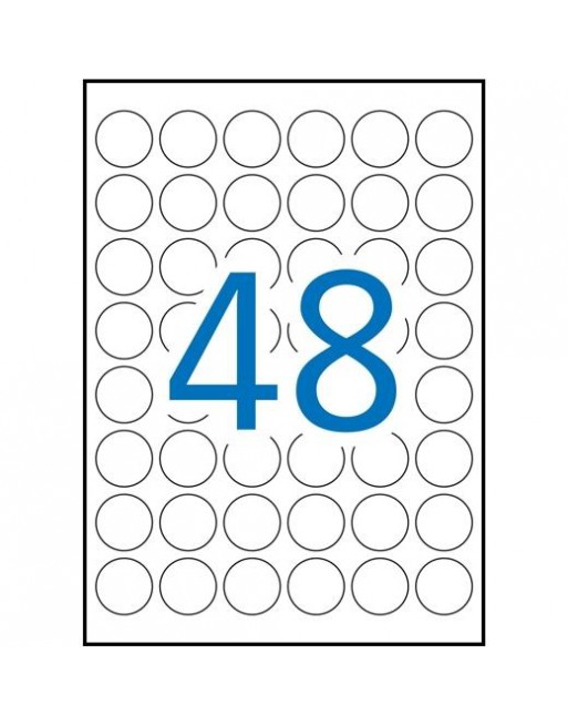 APLI BLISTER 20 HOJAS ETIQUETA POLIESTER CIRCULARES RESISTENTES INTERPERIE DIAMETRO U2212730MM  48 X 20H BLANCO30MM  48 X 20H BL