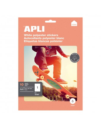 APLI ETIQUETA HOME BLANCA RESISTENTE INTEMPERIE 210X297MM 10 HOJAS - 15187