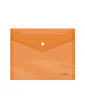 DOHE 10 SOBRES BROCHE POLIPROPILENO TRANSPARENTE A5 APAISADO NARANJA 91485