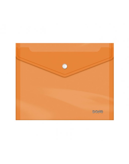 DOHE 10 SOBRES BROCHE POLIPROPILENO TRANSPARENTE A5 APAISADO NARANJA 91485