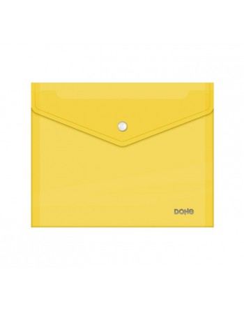 DOHE 10 SOBRES BROCHE POLIPROPILENO TRANSPARENTE A5 APAISADO AMARILLO 91487