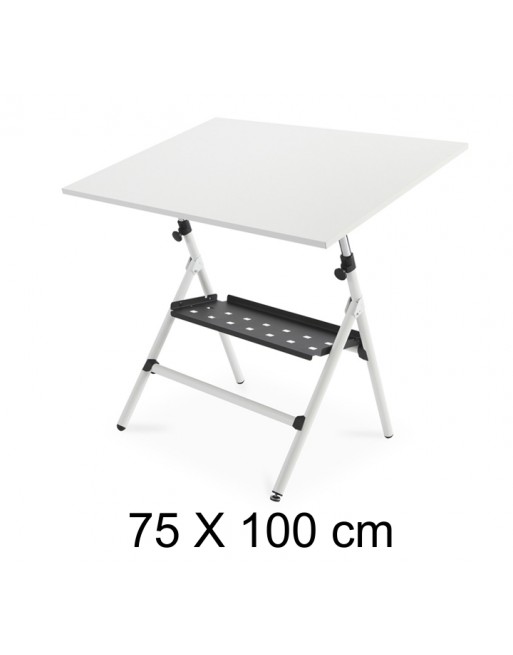 ROCADA MESA DE DIBUJO SEMIPROFESIONAL DE ESTRUCTURA METALICA GRADUABLE EN ALTURA SOBRE DE 75x100 CM  - RD-175