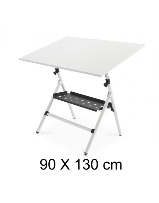ROCADA MESA DE DIBUJO SEMIPROFESIONAL DE ESTRUCTURA METALICA GRADUABLE EN ALTURA SOBRE DE 90x130 CM  - RD-175